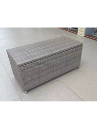 Outdoor Rattan Woven Storage Bench with Waterproof Sunscreen for Patio Balcony Entryway