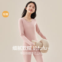 Girls' Cotton Thermal Underwear Set - Thin Warm Base Layer for Autumn/Winter