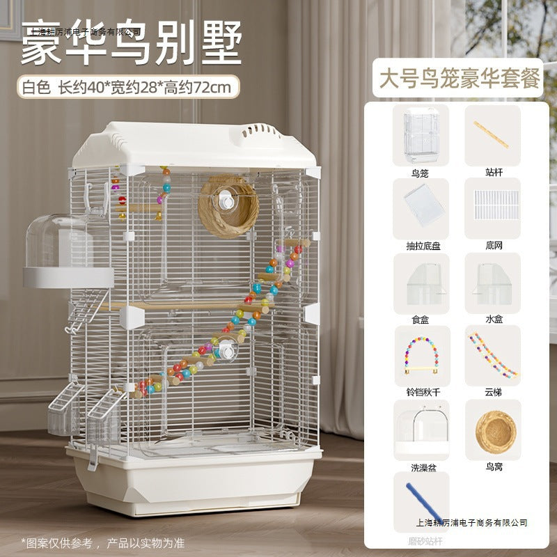 Large Metal Bird Cage for Parakeets Cockatiels Peonies Lovebirds Canaries, Spacious Villa Design