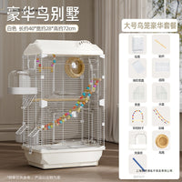 Large Metal Bird Cage for Parakeets Cockatiels Peonies Lovebirds Canaries, Spacious Villa Design