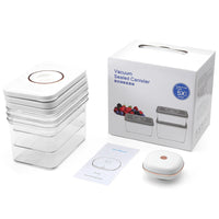 Vacuum Seal Food Storage Container Set with Pump, Rectangular Refrigerator Organizer for Freshness
