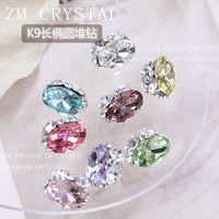 K9 Super Flash 11x13.5mm Oval Nail Art Rhinestones for Manicure Decoration