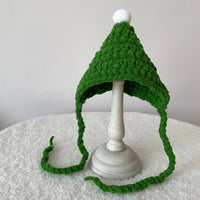 Pet Red Riding Hood Christmas Hat for Cats and Small Dogs, Knitted Ear Protection Headwear
