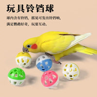 Parrot Ring Toss Toy Set with Chewable Bells and Rattles for Small to Medium Birds