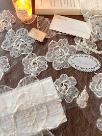 Floral Textured Mesh Lace Fabric for DIY Apparel and Wedding Dresses