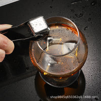 304 Stainless Steel Reusable Ice Cubes with Storage Box and Tongs for Whiskey and Drinks