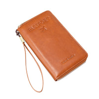RFID Blocking Travel Passport Wallet with Zipper Closure