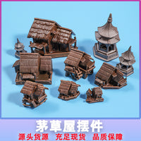 Ceramic Aquarium Ornament House Pavilion for Fish Tank Landscaping