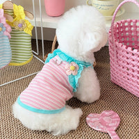 Pet Dopamine Stripe Thin Vest for Small Dogs & Cats, Anti-Shedding Breathable Puppy T-Shirt
