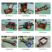 Outdoor Wooden Play Cart and Climbing Ladder Set