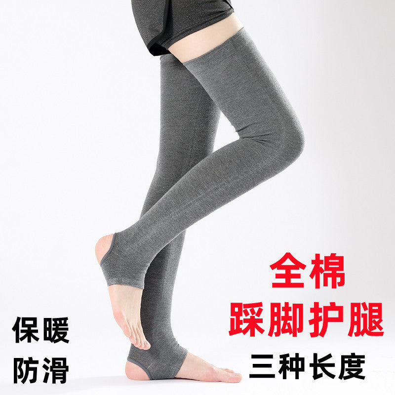 Unisex Cotton Knee-High Leg Warmers for Spring/Summer - Thin, Breathable, Anti-Slip, Thermal Support for Knees and Calves