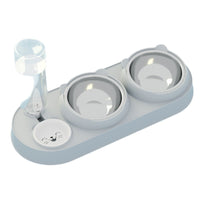 Automatic Water Dispenser Pet Bowl with Food Feeder for Cats and Dogs, Anti-Spill Double Bowl Design