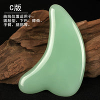 Jade Gua Sha Board for Face, Eye, Neck, and Body Massage - Thickened Concave Design