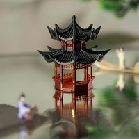 Miniature Chinese Ancient Architecture Landscape with Lights for Micro-Landscape Bonsai