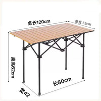 Portable Aluminum Alloy Roll-Up Tabletop for Outdoor Camping Cart