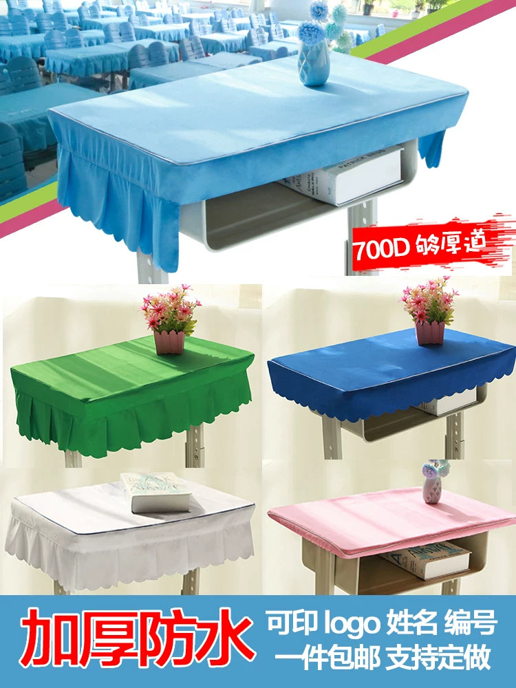 Waterproof Fabric Desk Cover for Primary School Students, 40x60cm Blue Classroom Desk Cloth