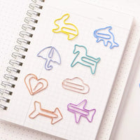 Deli Cute Cartoon Animal Paper Clips, Heart/Cherry Blossom/Candy Shaped, Assorted Colors for Office & School