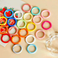 DIY Colorful Enamel Spring Snap Hook Round Key Ring Buckle for Jewelry Making 25mm