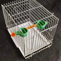 Small Bird Cage for Parakeets and Finches, Portable Metal Galvanized Travel Carrier for Transport