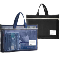 A3 Portable Document Organizer Bag with Handle, Large Capacity Mesh File Pouch for Students