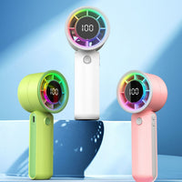 Digital Display Turbo Handheld Mini Fan with Long Endurance and Ambient Light