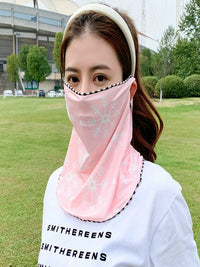 Summer Ice Silk Sun Protection Face Mask with Ear Loops for Cycling and Outdoor Activities