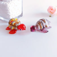 Miniature Glass Turtle Figurine with Gold Sand Inlay for Car Dashboard & Micro Landscape Decor