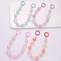 Iridescent Acrylic Star Keychain with Colorful Bead Accents for Bags