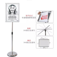 Stainless Steel A-Frame Sign Holder for Mall Advertising and Warehouse Guidance, A2/A3/A4 Vertical Display Stand