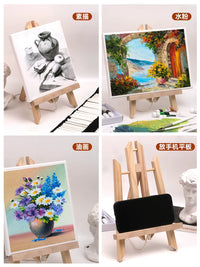 Mini Beechwood Tabletop Easel for Kids and Artists, Portable Folding Display Stand for Painting and Sketching