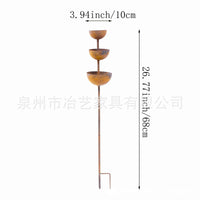 Rustic Rain Gauge and Collector with Ground Stake, Outdoor Garden Decor