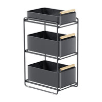 Under Sink Pull-Out Organizer for Kitchen Cabinets, Dish and Spice Storage Rack, Sliding Drawer Shelf