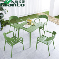 Outdoor Patio Cast Aluminum Dining Set with Chairs and Table
