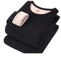 Men's Thermal Underwear Set Fleece Lined Self-Heating High-Neck Base Layer