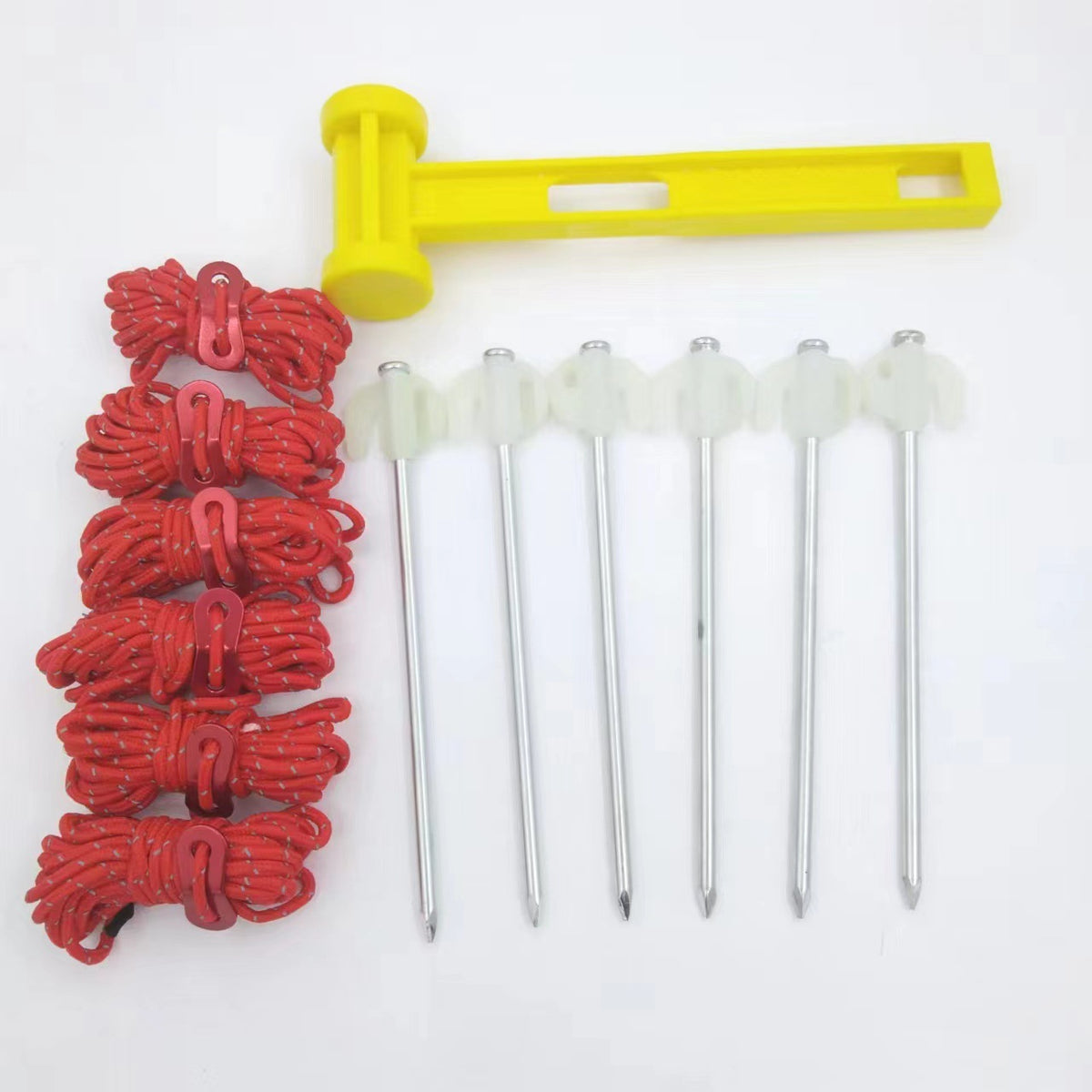 Reflective Guy Line and Luminous Tent Pegs Set for Camping