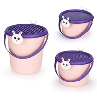 Kids' Cartoon Storage Bucket with Building Block Lid - Portable Toy Organizer and Snack Box