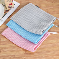 Drawstring Mesh Storage Bags for Toys and Sundries, Elastic Polyester