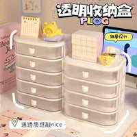 Desktop Study Desk Organizer Office Storage Box Stationery Pen Holder Tabletop Shelf Cute Drawer Type