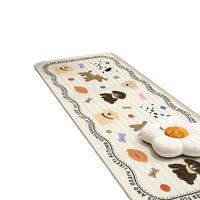 Cartoon Dog Chenille Bay Window Mat Non-Slip All-Season Balcony Cushion