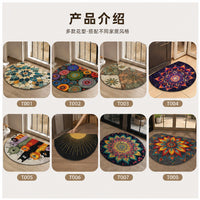 Semi-Circular Flannel Floor Mat for Entryway, Bathroom, Bedroom