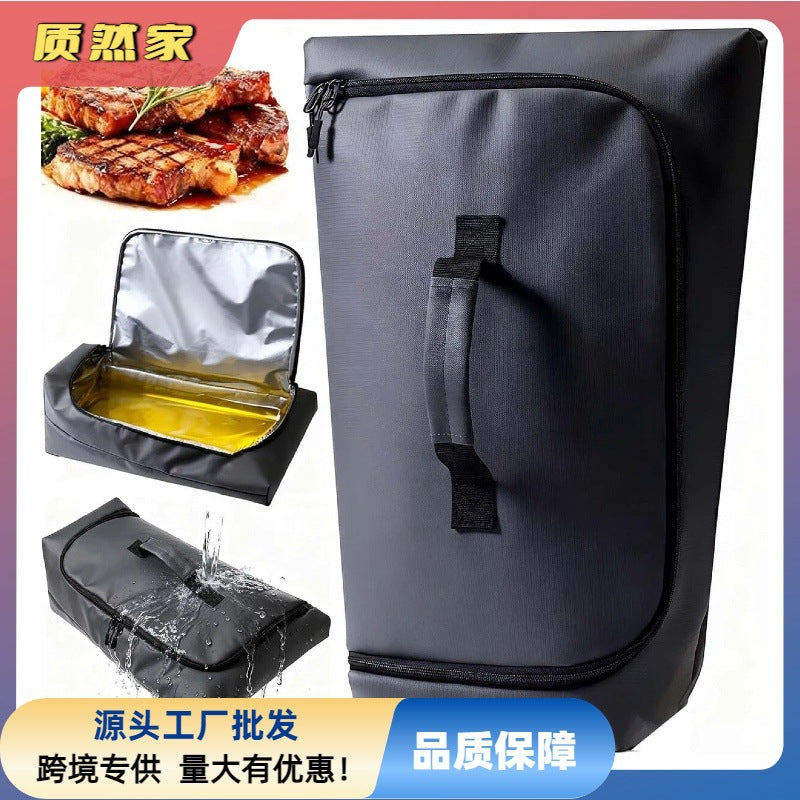 Outdoor Camping BBQ Cookware Storage Bag Insulated Leak-Proof Meat Cooler