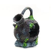 Aquarium Ceramic Hideaway Decor for Cichlids and Shrimp, Vintage Bottle Design