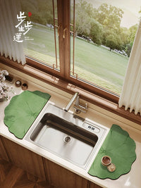 New Chinese Style Diatomaceous Earth Half-Round Absorbent Mat for Kitchen Countertop and Bathroom Sink