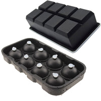 Silicone Ice Cube Tray Molds for Spheres and Cubes, 4/6/8 Cavities, with/without Lid