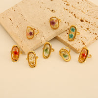Stainless Steel Dried Flower Open Adjustable Ring