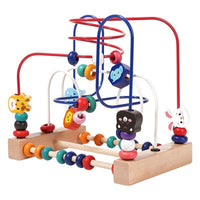 Wooden Bead Maze and Activity Cube for Toddlers, Educational Montessori Toy for Babies 0-3 Years