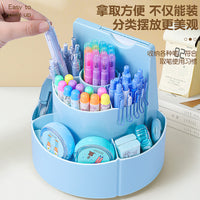 360-Degree Rotating Pen Holder with Large Capacity for Students, Desktop Organizer