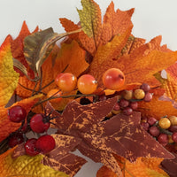 Autumn Maple Leaf Berry Wreath for Harvest Festival & Thanksgiving Door Decor
