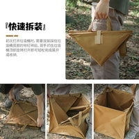 Foldable Outdoor Triangle Trash Can with Storage Bag for Camping and Travel
