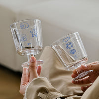 Ocean Shell Design Glass Goblet for Desserts and Drinks